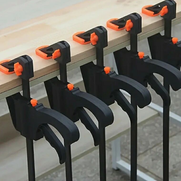 乐天商城 - Fクランプ 5個入り 木工用 クイックリリース ラチェットロッドクランプ ソフトグリップ付き DIY工具 接着固定用 クランプセット クラフト作業 木工プロジェクト 産業用工具 汎用クランプ 固定ツール 作業用クランプ ハンドツール
