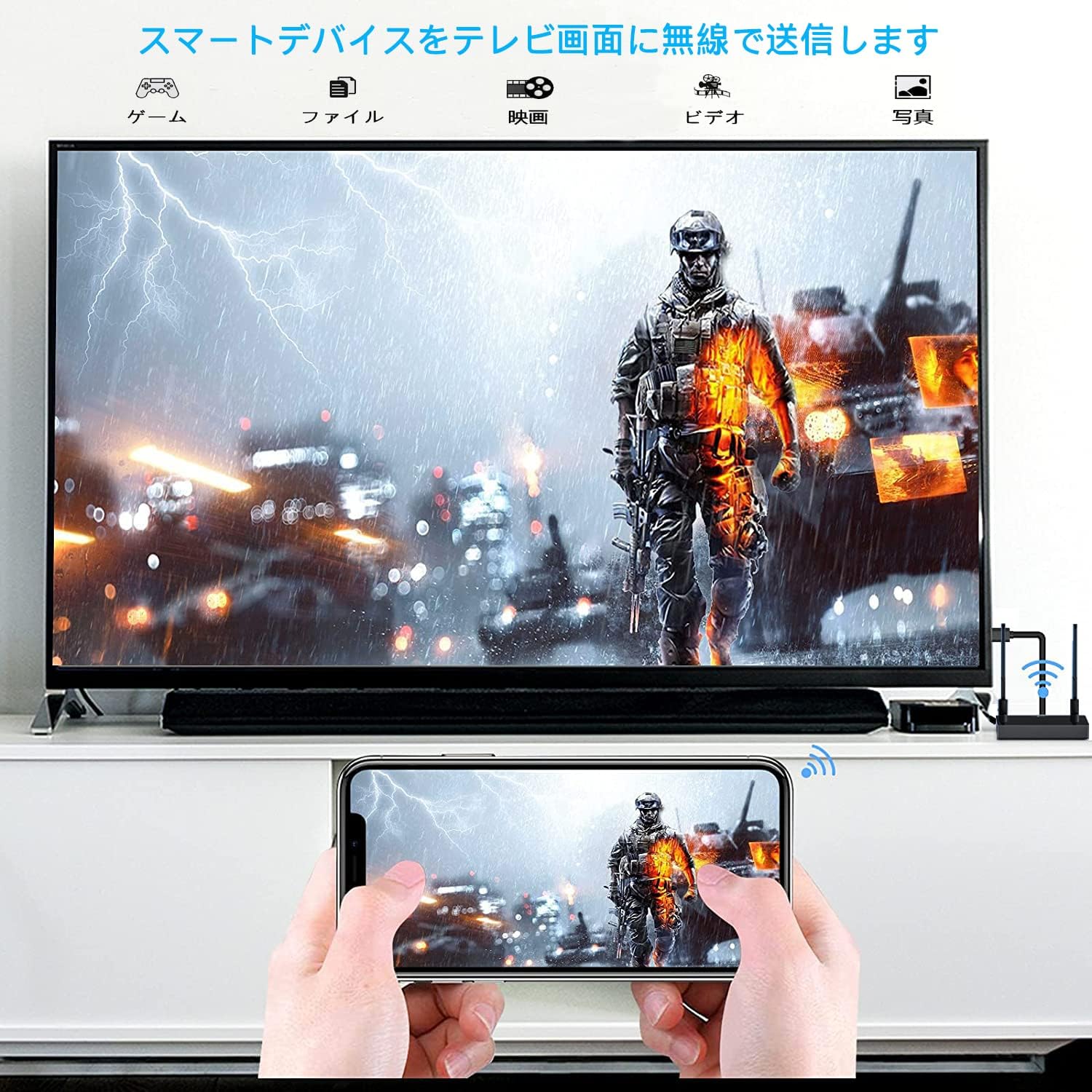 ワイヤレス hdmi 無線 送受信 hdmi 無線化 フルHD 4K 2.4G/5G 最大30m無線伝送 HDM...