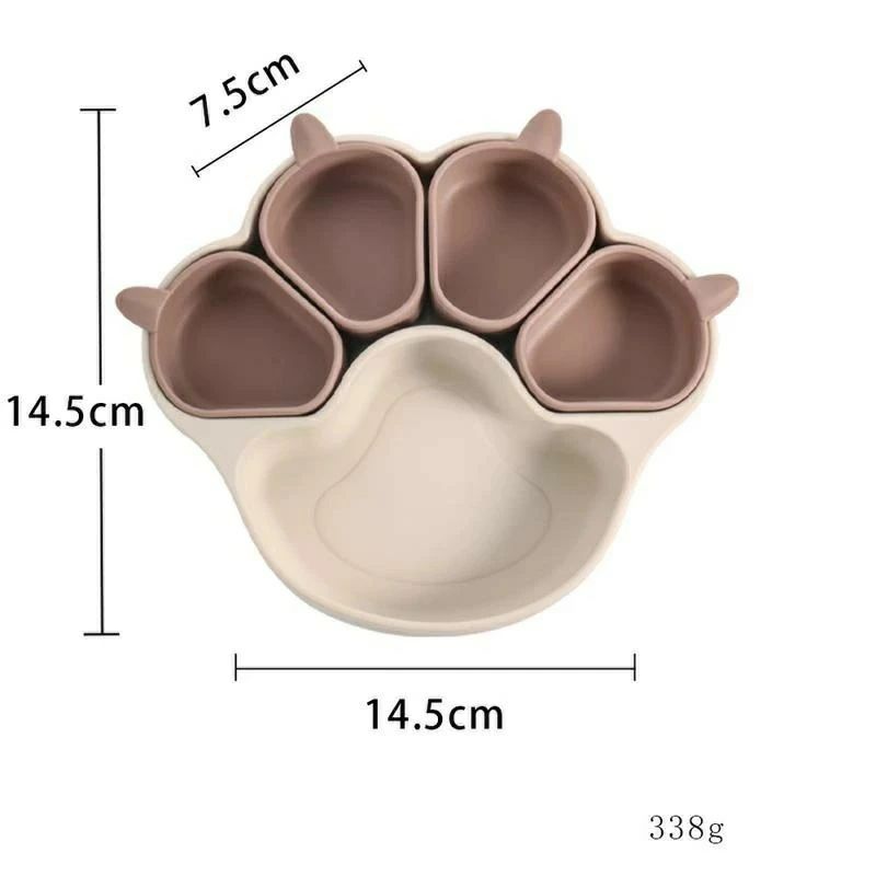 ベビー食器 離乳食プレート 吸盤ボウル 猫の爪 離乳食 食器 食品級シリコン 吸盤つ...
