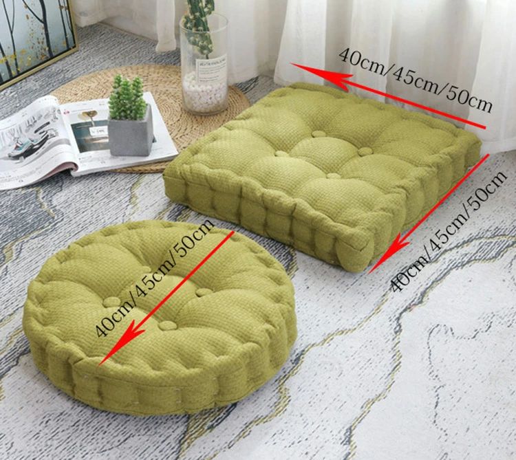CW storeの50*50cm 座布団 おしゃれ 正方形 円形 純色 クッション チェアパッド チェアマット フロアクッション四角 丸型 座布団 畳 和室 リビング 寝室 椅子 在宅勤務 洗える 選べる8色｜アングル3