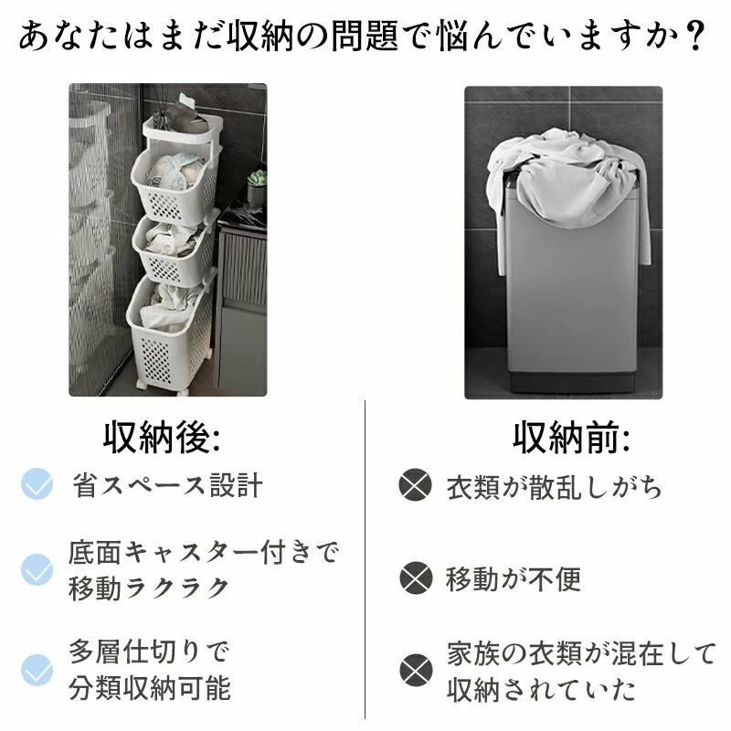 ランドリーバスケット キャスター付き 2段 3段 4段 スリム ランドリーバスケット ワイヤーバスケット おしゃれ 収納ラック 洗濯かご ランドリー収納 隙間ワゴン ワゴン 脱衣かご ランドリー収納 洗面所 洗濯籠 収納 棚? 2