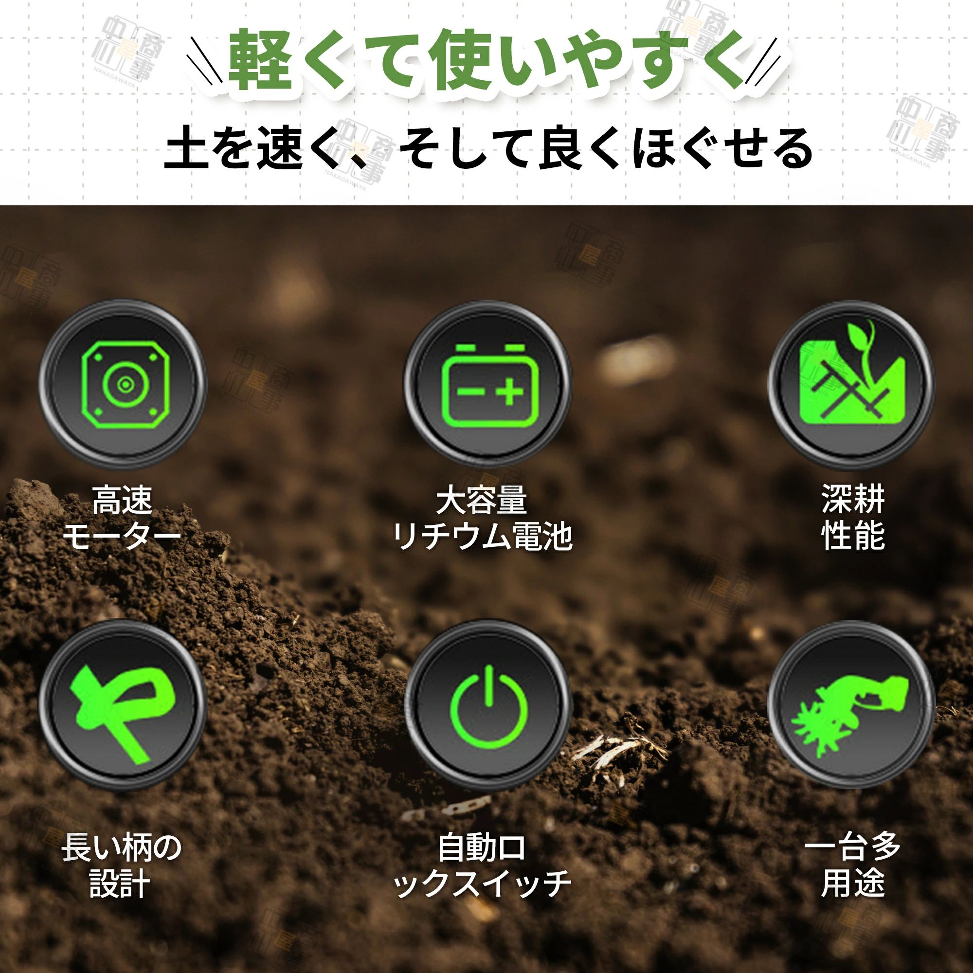 【2026新型】電動耕運機 充電式耕うん機 耕運機 コードレス ミニ耕運機 小型 家庭...