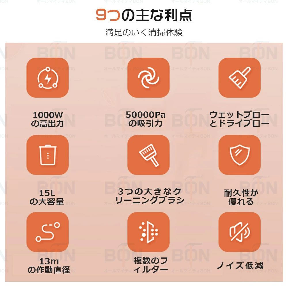 CW storeの【2025新登場】業務用掃除機 掃除機 紙パック式 乾湿両用 50000PA リンサークリーナー カーペットクリーナー ペット ハンディクリーナー 強力吸引 大容量15L ハンディ掃除機 ワイヤレス掃除機 家庭用 車用 ペット用 ブロアー機能 落ち葉 工業用 大掃除 集塵機 敬老の日｜アングル3