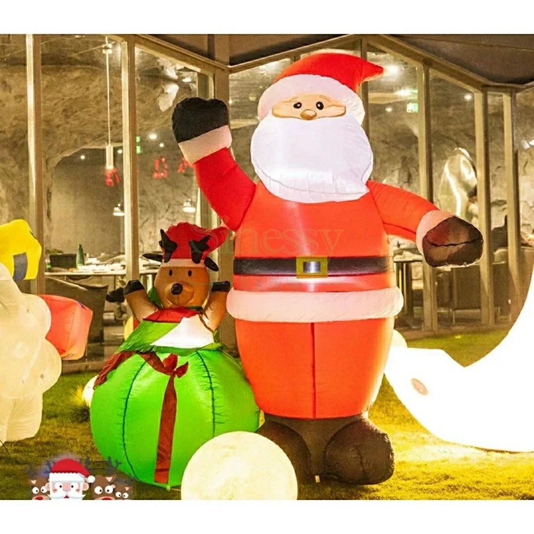 クリスマス飾りサンタさん ライトアップ インフレータブル 膨らます庭　屋外装飾 ...