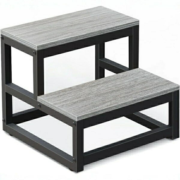 金属フレーム 滑り止め 玄関台 (38*38*35CM（2段）) スツール台 ペットスロープ 耐荷重100kg 室内 子供..