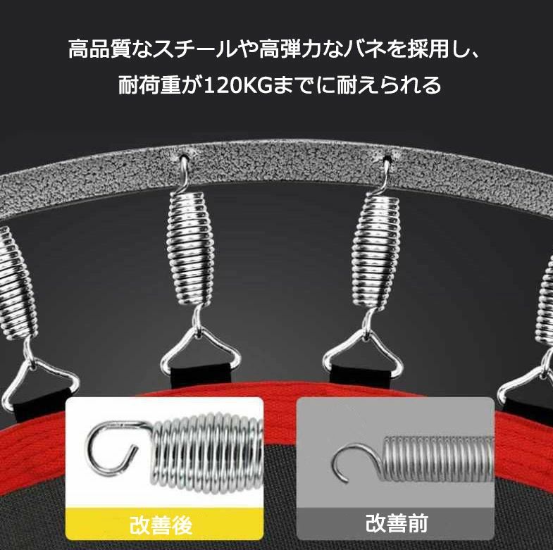 トランポリン 大人 子供 家庭用 ジム用 室内 折りたたみ 耐荷重125kg 直径100cm 12...
