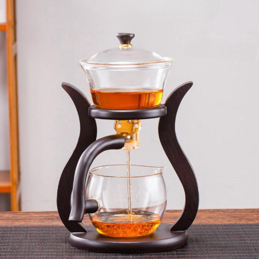 ティーポット ガラス 耐熱 湯呑み 茶こし 半自動ティーセット 茶器セット 煎茶道具 紅茶 緑茶 日本茶 中国茶 台湾茶 花茶 ほうじ茶 茶道具