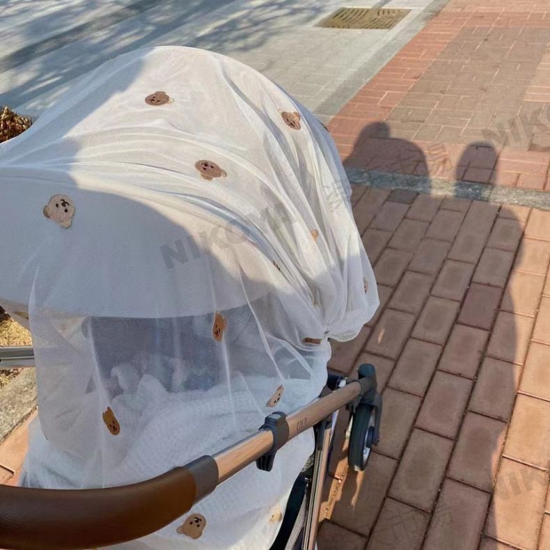 ベビーカー 蚊帳 ベビーカーカバー 汎用型 日よけ 虫よけ 日よけカバー 防虫カバー 通気性 刺? レース かわいい 取り付け簡単 日よけネット 防虫ネット 虫除けネット ベビーカー蚊帳 モスキートネット お出かけ お散歩 収納簡単 おしゃれ シンプル 送料無料 3