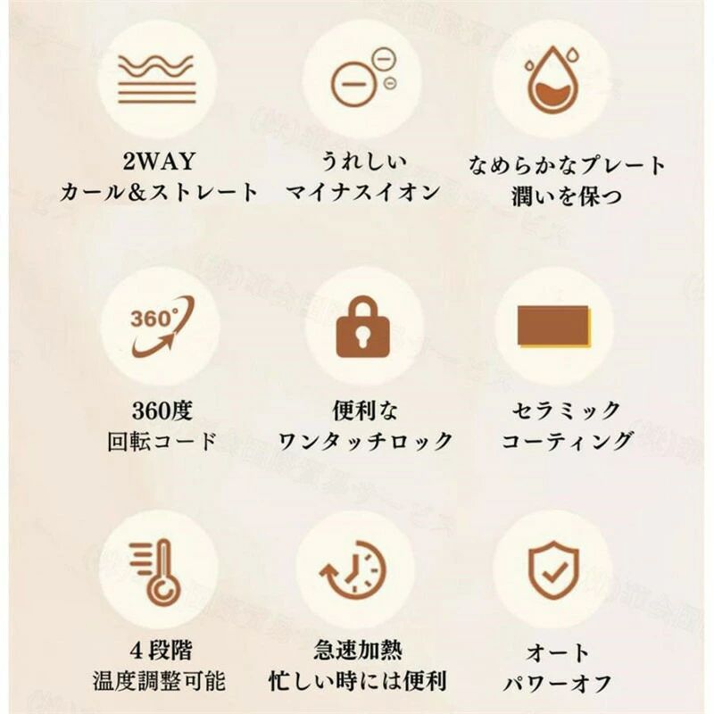 CW storeのヘアアイロン 2Wayストレート＆カールヘアアイロン アイロン 32mm 4段階温度設定 急速加熱 コンパクト 携帯用 旅行 ヘアアイロン ミニ おすすめ 前髪 縮毛 矯正 ツヤ アイロン 男女兼用 軽量 旅行 コンパクト 持ち運び｜アングル2