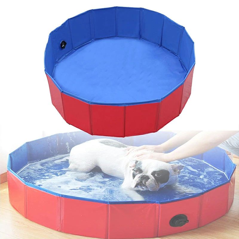 ペット用バスグッズ 中型犬 プール 犬用品 送料無料 シャンプー 猫用品 贈り物 ペット用 犬プール おふろ 浴槽 水抜き栓付き ペットプール pvc小型犬 折畳式プール