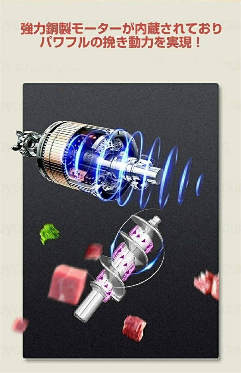 CW storeの父の日 ギフト 人気 新生活 野菜みじん切り器 肉挽き機 プレゼント 腸詰めノズル付 誕生日 110v ミートグラインダー 肉ひき機 ポ｜アングル3