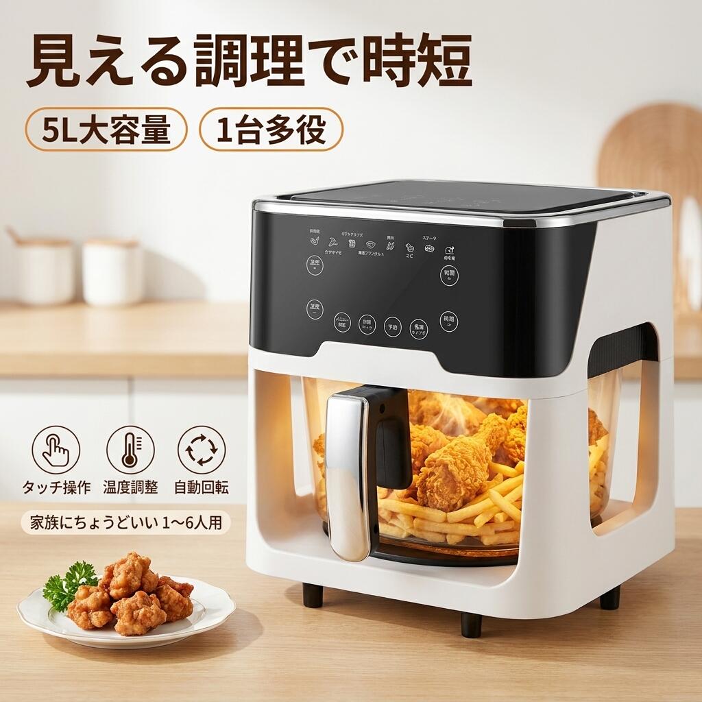 電気フライヤー タッチパネル 人気 自動回転 食洗機対応 5L 母の日 ギフト ポテト 惣菜 おすすめ 父の日 ポイント消化 PSE認証済