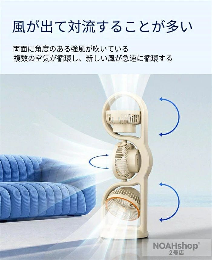 卓上扇風機 個室 扇風機 冷風機 熱中症 空気清浄機 省電対策 野外のテント 熱中症対策 オフィス ポータブル - 3