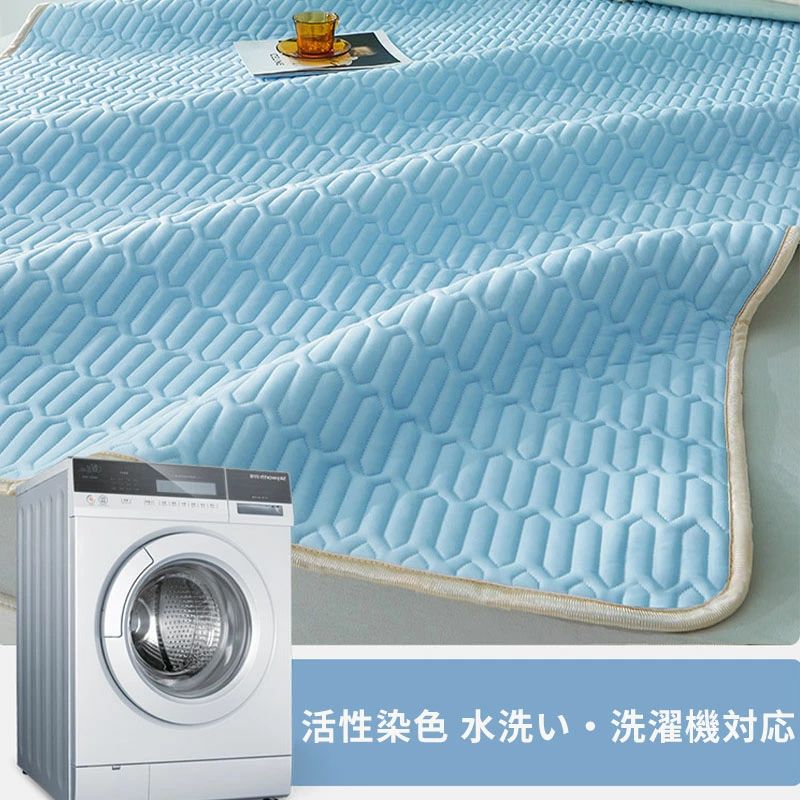 セミシングル シングル ゴム 汗取り クール 春 夏用 冷感マット 接触冷感 ベッドシーツ セミダブル 抗菌防臭 洗える 寝具 ひんやり リバーシブル 夏 防ダニ 敷きパット ミニシングル 夏 冷感 ダブル クイーン オールシーズン 敷きパッド 丸洗いOK [3]