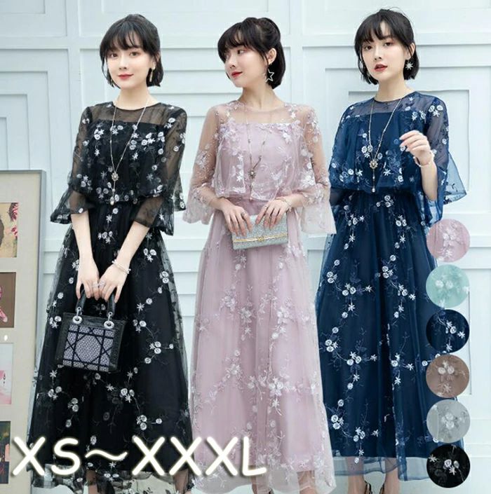 Aライン ドレス ロングドレス 着痩せ パーティードレス 結婚式 レディース 二次会 大人 ワンピース 服装 フォーマル 20代30代40代 他と被らない ファッション 二次会 服 ミセス 体型カバー シフォンワンピース お呼ばれ 上品 送料無料 フォーマル