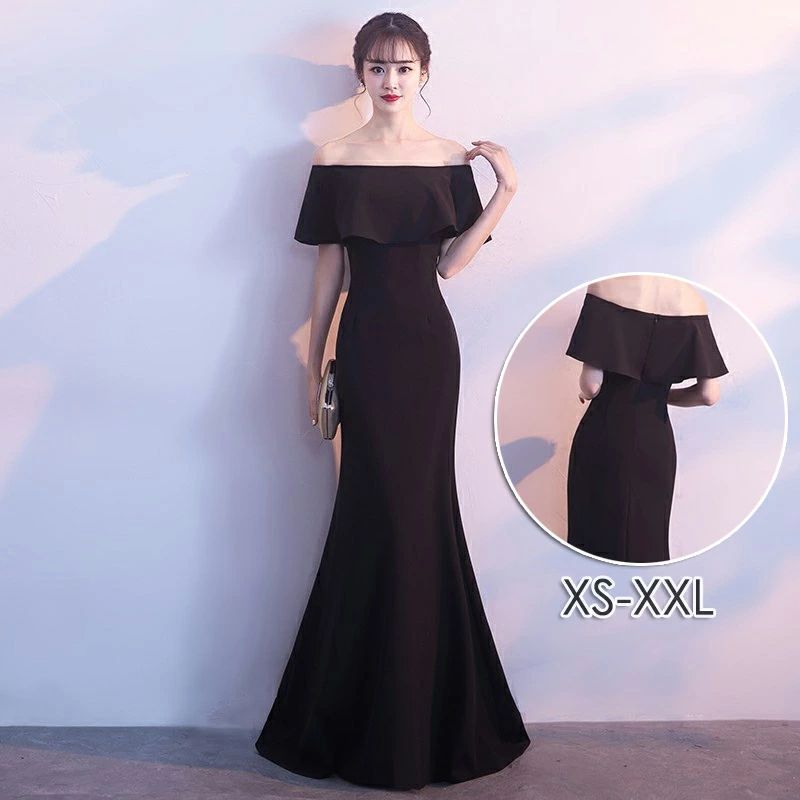 40代 XXL 演奏会 ウェディング M 春夏秋冬 ドレス オフショルダー 30代 黒 パーティードレス ブライダル S パーティードレス パーティ パーティー 結婚式 発表会 送料無料 ロング L 20代 バックジッパー XL 50代 XS ピアノ マーメイドワンピース ワンピース ロングドレス