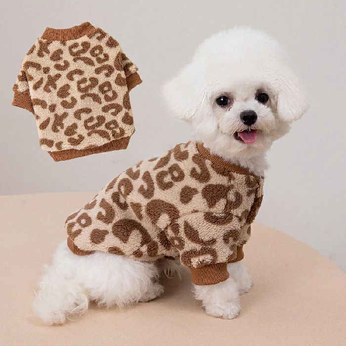小型犬 秋冬 かっこいい ふわふわ 衣装 ボア パーカー ドッグ 可愛い ドッグウェア ペット服 犬服 ヒョウ柄 かわいい 秋冬服 もこもこ
