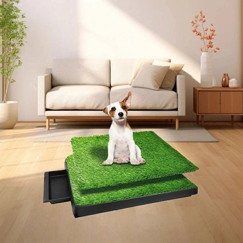 消臭構造 掃除しやすい ペット用グッズ 犬 ペットシーツ併用可 トイレトレー 室内トイレ 屋内用 人工芝..