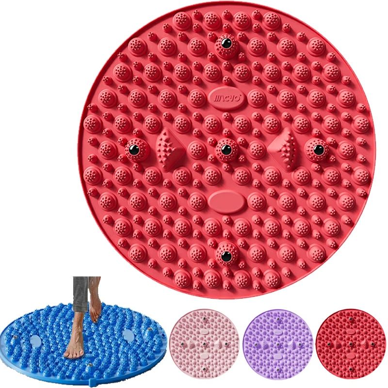 足踏み リフレッシュ 55cm 美容健康 足ツボマット 足つぼ 足元暖か 日々の癒し 足元ケア 健康 マッサージ ヘルスケア ストレス解消 ダイエット マット 自然治癒 疲労回復 円形 足先ケア 血行促進 足裏刺激