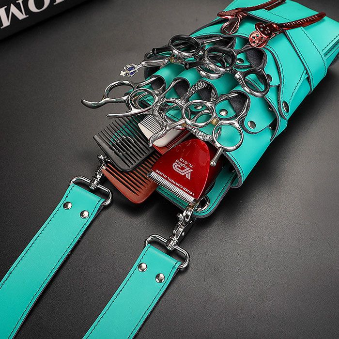 かわいい オシャレ スクエア ビビッド 本革シザーケース 収納 送料無料 ケース 牛革 トリマー 美容師 ハサミ はさみ