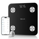 YINOLIFE 体重計・体組成計 FG2317WB スマホ連動 20測定項目 高精度 シンプル 軽量 薄型 体重計 体組成計 体脂肪 率 内臓脂肪レベル 体脂...
