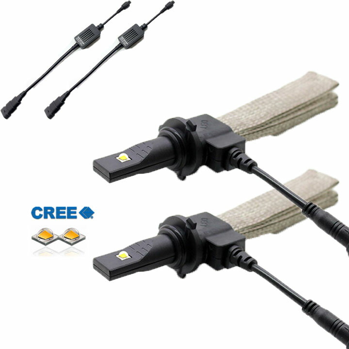 LED HB4 9006 2個セット CREE 6500K 車検対応 3000LM LED ヘッドライト ヒートリボン採用で放熱効果アップ！