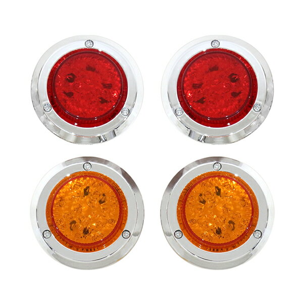 ジムニー JA11 JA22 SJ30 JA71 JB23 汎用 丸形テールランプ ベゼル 外形100mm 汎用トレーラーテールランプ メッキリング LED