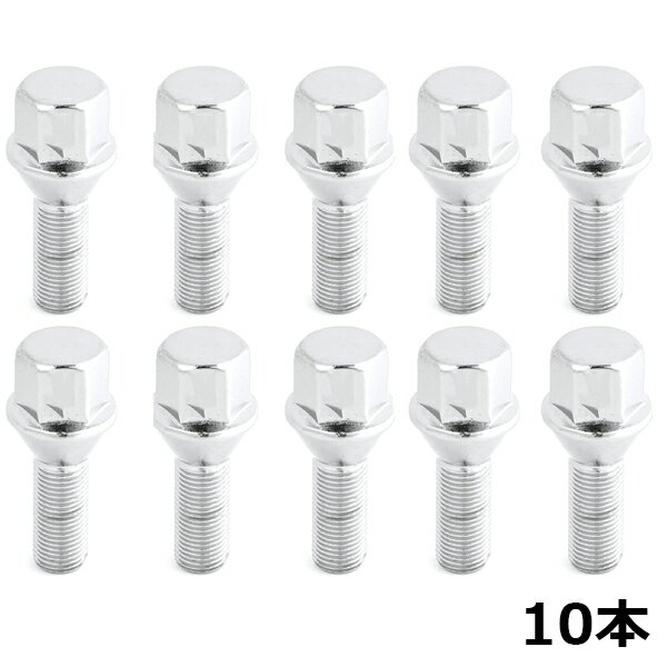 外車用 ラグボルト BMW ベンツ アウディに M14×P1.5 首下30mm 60度 10本 クロームメッキボルト ホイール スペーサー 交換など