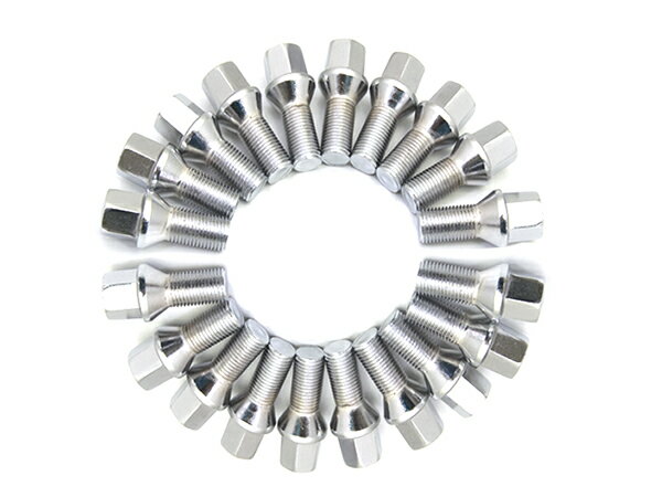 外車用 ラグボルト BMW ベンツ アウディに M14×P1.5 首下45mm 60度 20本 クロームメッキボルト ホイール スペーサー 交換など