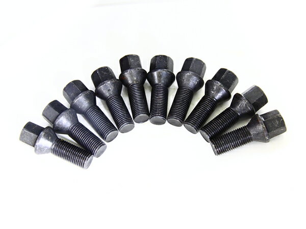 外車用 ラグボルト BMW ベンツ アウディに M14×P1.5 首下60mm 60度 10本 ブラックボルト ホイール スペーサー 交換など