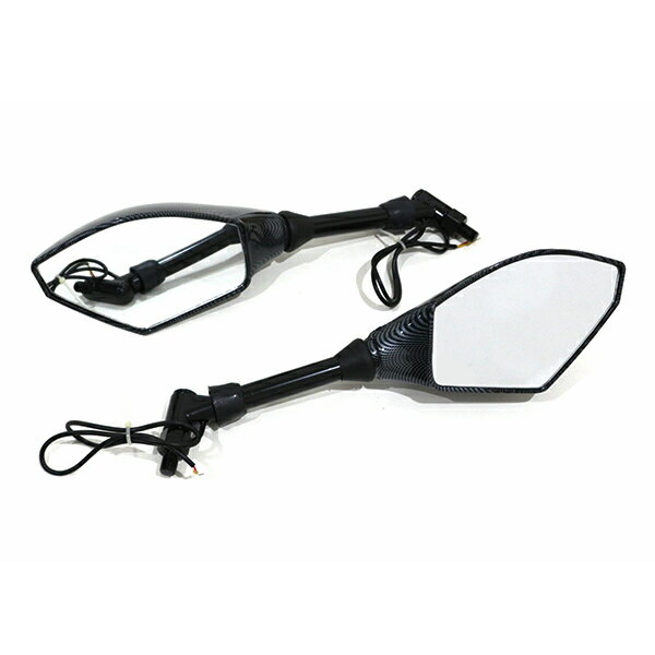 LED ウインカー付き カウリングミラー バックミラー カーボン調 スクエア 左右セット イントルーダー40..