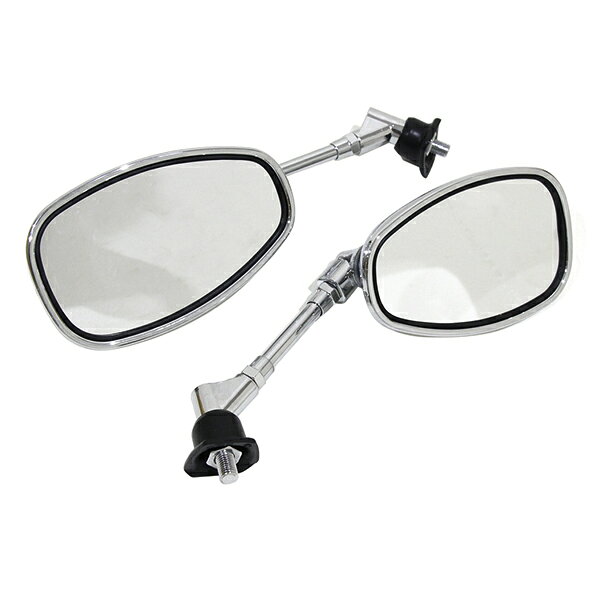 バイク用 ミラー メッキ オーバル 左右セット バイク 純正タイプ 正ネジ2本 マグザム FZ8 ドラッグスタ..