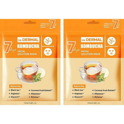 【2点セット】7DAYSドクターダーマルソリューションシートマスク・フェイスパック コンブチャ DR.DERMAL 7枚入り 【2点セット】7DAYSドクターダーマルソリューションシートマスク・フェイスパック コンブチャ DR.DERMAL 7枚入り