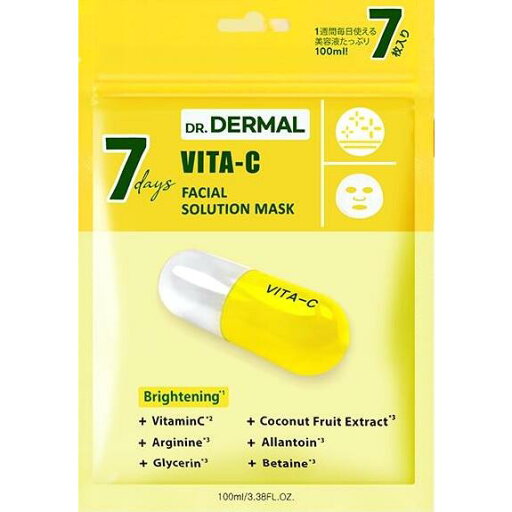 7DAYSドクターダーマルソリューションシートマスク・フェイスパック VITAC DR.DERMAL 7枚入り 7DAYSドクターダーマルソリューションシートマスク・フェイスパック VITAC DR.DERMAL 7枚入り