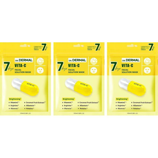 【3点セット】7DAYSドクターダーマルソリューションシートマスク・フェイスパック VITAC DR.DERMAL 7枚入り 【3点セット】7DAYSドクターダーマルソリューションシートマスク・フェイスパック VITAC DR.DERMAL 7枚入り