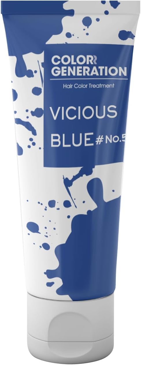 COLORR GENERATION(カラージェネレーション) VICIOUS BLUE#No.5(ビシャス ブルー#No.5) 200グラム 深みのある濃紺 サロン級の鮮烈ブルー、自宅で簡単カラーチェンジ 塗るだけで、髪にヴィシャスブルーの衝撃
