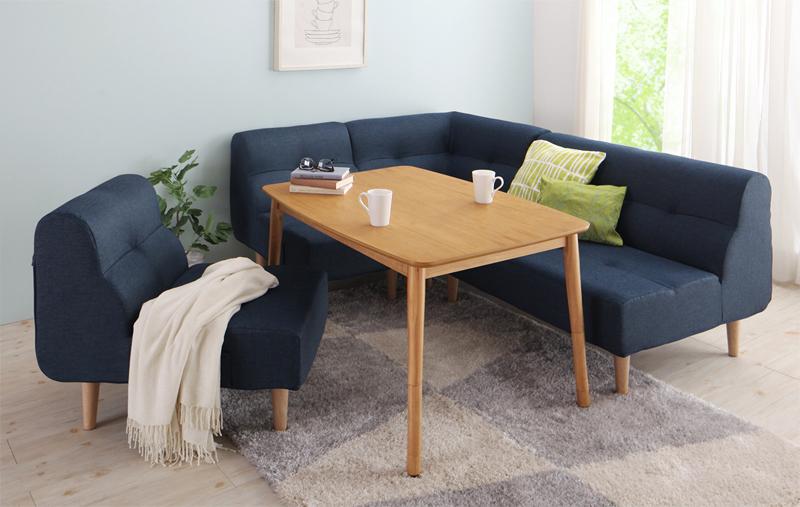 ダイニングセット 5点チェアセット(105×75cm)【puits】ブラウン こたつもソファーも高さ調節できるリビングダイニングセット【puits】ピュエ