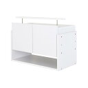 【単品】収納上置 高さ45〜72 奥行39 ホワイト LEDコレクションラック ワイド【代引不可】