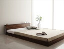 "フロアベッド セミダブル【Une freise】【国産ポケットコイルマットレス付き】 ウォルナットブラウン スリムヘッドボードフロアベッド【Une freise】ユヌフレーズ"""
