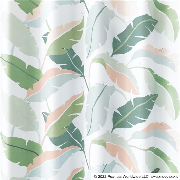 スミノエ PEANUTS 遮光カーテン ワイルドリーフ 約幅100×丈135cm グリーン 1枚入 日本製【代引不可】 [2]
