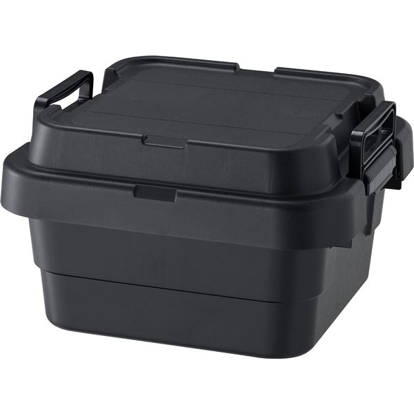 収納ボックス 収納ケース 幅40×奥行39×高さ24cm 浅型 18L ブラック 3個セット ふた付 トランクカーゴ LOW アウトドア キャンプ
