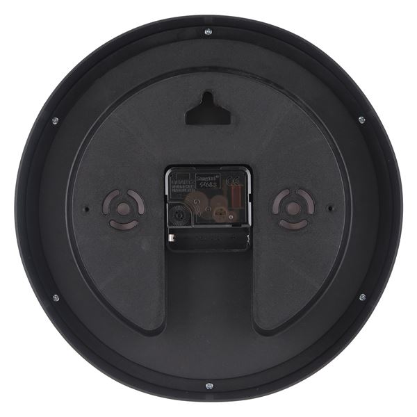 壁掛け時計 掛け時計 約幅25cm ブラック 温湿度計付き リビング ダイニング ベッドルーム 寝室 インテリア家具【代引不可】 [2]