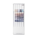 (まとめ)三菱鉛筆 水性サインペン EMOTT5色セット No.9 ニュアンスカラー PEMSY5C.NO9 1パック【×3セット】(3)