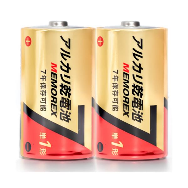 (まとめ）メモレックス・テレックス アルカリ乾電池単1形 LR20/1.5V 10S7 1セット（30本：10本×3パック）