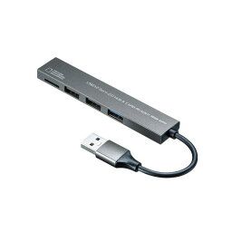 【5個セット】 サンワサプライ USB 3.2 Gen1+USB2.0 コンボ スリムハブ(カードリーダー付き) USB-3HC319SX5