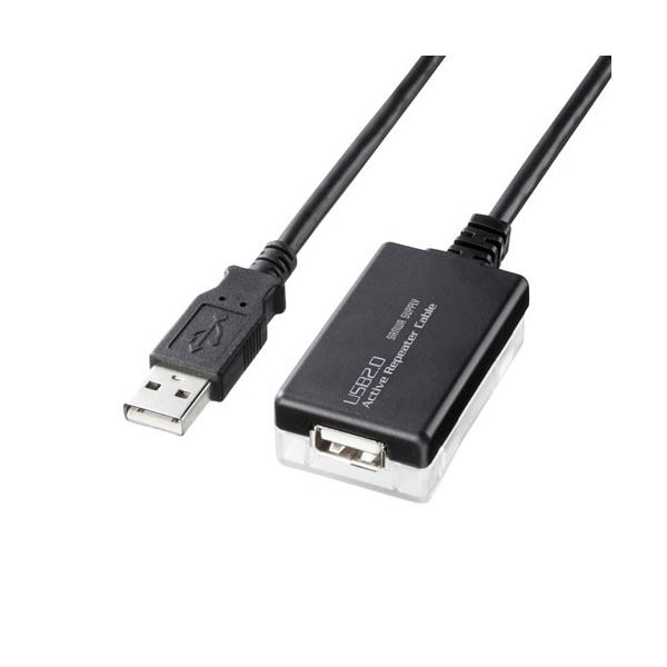 楽天サイバーベイ（まとめ）サンワサプライ 延長USB2.0アクティブリピーターケーブル （A）オス-（A）メス 12m KB-USB-R212N 1本【×10セット】