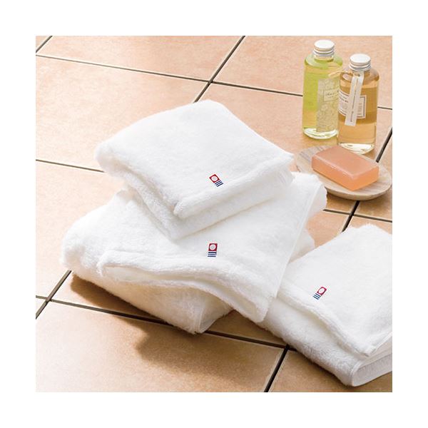 ふわリッチ 無撚糸フェイスタオル2枚セット（ホワイト） 2074-021