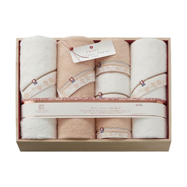 至福タオル 梅 バスタオル3P&フェイスタオル3P(木箱入) B1015569