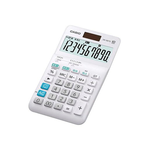 カシオ計算機 W税率電卓 ジャストタイプ 10桁 JW-100TC-N カシオ計算機 W税率電卓 ジャストタイプ 10桁 JW-100TC-N