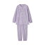(まとめ）ケアファッション 大きめボタンパジャマ婦人用 パープル LL 98000-13 1着 （柄指定不可）【×10セット】